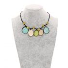 Girasol adjustable tagua necklace - turquoise/green