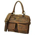 Stylish ladies workbag of vintage brown eco leather - Abilene 