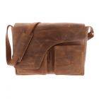 Large laptop bag 15.6" brown vintage eco leather - Glasgow