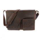 Large laptop bag 15.6"  dark brown eco leather - Glasgow