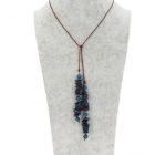 Wrap necklace of tagua and acai - Natalia blue
