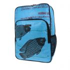 Laptop backpack 15.6 inch made of recycled cement sacks - Trong fish blue