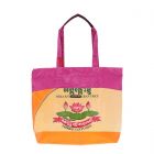 Zipped recycled rice sacks shopper bag - Moni - Lotus pink/orange