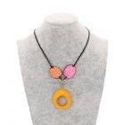 Malva adjustable tagua necklace - orange/pink/yellow
