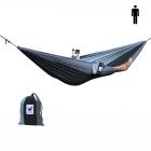 single (travel) hammock in black and 2 shades of grey. Lightweight, strong and comfy 