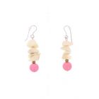 Tagua and acai earrings - Raquel pink/cream