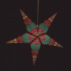 Paper Christmas star Ø60 cm Goa - incl. lighting set - multicolour/green