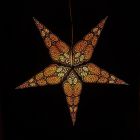 Paper Christmas star Ø60 cm Goa - incl. lighting set - black/orange/yellow