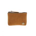 Small wallet with zipp eco leather honey brown