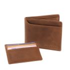 RFID luxury men's wallet from eco-leather - Luton brown vintage
