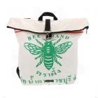 Rolltop rucksack made from recycled sugar sacks - Tantor Bee