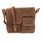 Brown eco-leather schouder bag with flap - Nashville