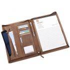 Deluxe A4 writing case made of brown vintage eco leather - Chester