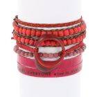 Colombianas - set of colourful handmade bracelets - pink - red - bordeaux