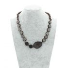 Andrea necklace of tagua, chicon and acai - grey