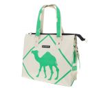 Stylish Ladies' Shoulder Bag Made from Recycled Cement Bags - Dara Camel Green