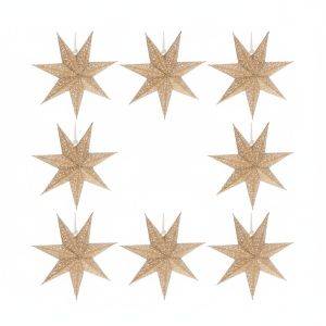 Set of paper Christmas stars – Luma mini – 8 pieces Ø20 cm – without lighting