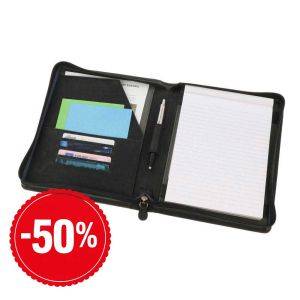 Conference folder A5 brown leather with practical compartments - Brighton