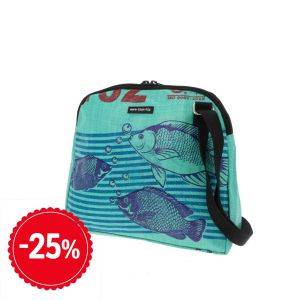 Basic Ladies' Shoulder Bag Made from Recycled Fish food Bags - Amara fish green