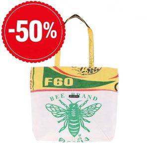 Zipped recycled suger sacks shopper bag - Moni - Bee