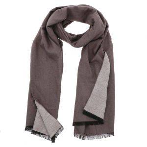 Super soft wide shawl or wrap made of bamboo WuWen - taupe/cream
