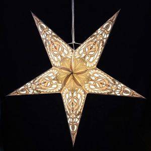 Papieren kerstster Ø60 cm Ganesha - incl. verlichtingsset-grijs-goud