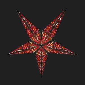 Paper star for X-mas Ø 60 cm Jaipur - incl. lighting set Jaipur- red