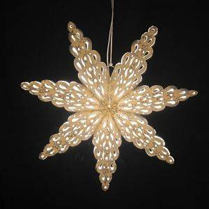 Papieren kerstster grijs met glitters Ø60 cm Tara - incl. verlichtingsset