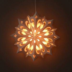 Kerstster wit papier decoratieve hanglamp Ø60 cm Kamala - incl. verlichtingsset