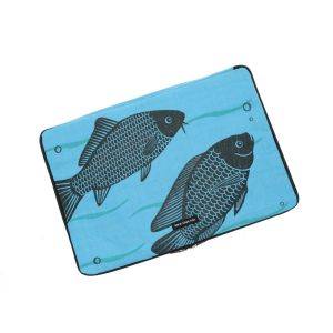 15.6 inch laptop sleeve from recycled cement bags - Manoa  fish blue