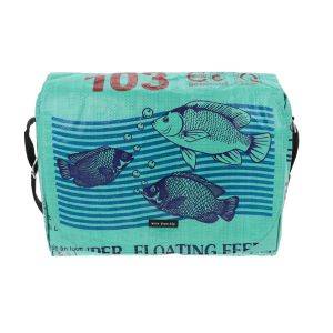 Lightweight messenger bag from recycled fish food bags - Sabay - fish green 