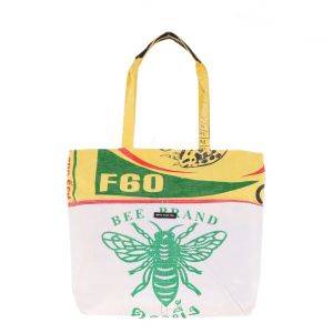 Zipped recycled suger sacks shopper bag - Moni - Bee