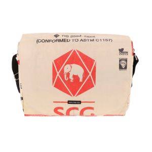 Lightweight messenger bag from recycled cement bags - Sabay - elephant