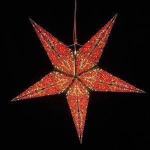 Paper star for X-mas Ø 60 cm Jaipur - incl. lighting set Jaipur- red