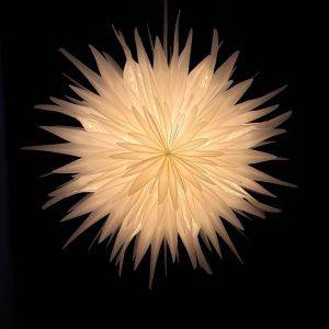 Light-Permeable Paper Snowflower/Snowflake Star 45 cm – Scandinavian Design – Including Lighting Cord