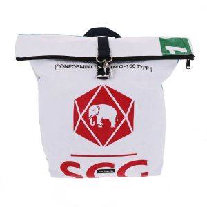 Rolltop rucksack made from recycled cement sacks - Tantor elephant
