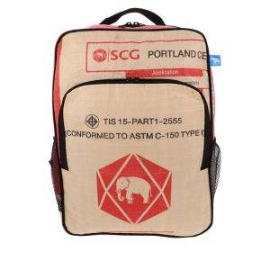 Laptop backpack 15.6 inch made of recycled cement sacks - Trong elephant