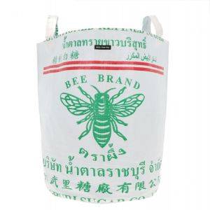 Laundry bag / storage basket made of recycled sugar sacks - Kamali Bee