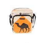 Unisex small cross body bag from recycled cement bags - Baksey - camel