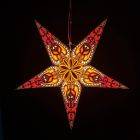 Papieren kerstster Ø60 cm Ganesha - incl. verlichtingsset-chocolade-goudgeel