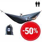 Double (travel) hammock Shades of grey - black with 2 shades of grey