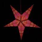 Paper Christmas star Ø60 cm Goa - incl. lighting set - brown/pink