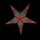 Paper Christmas star Ø60 cm Goa - incl. lighting set - multicolour/green