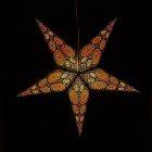 Paper Christmas star Ø60 cm Goa - incl. lighting set - black/orange/yellow