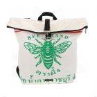 Rolltop rucksack made from recycled sugar sacks - Tantor Bee