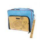 XL toiletry bag 6,5 L of recycled fish feed bags - Lexi blue/yellow