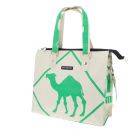 Stylish Ladies' Shoulder Bag Made from Recycled Cement Bags - Dara Camel Green