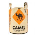 Laundry bag / storage basket made of recycled cement sacks - Kamali camel